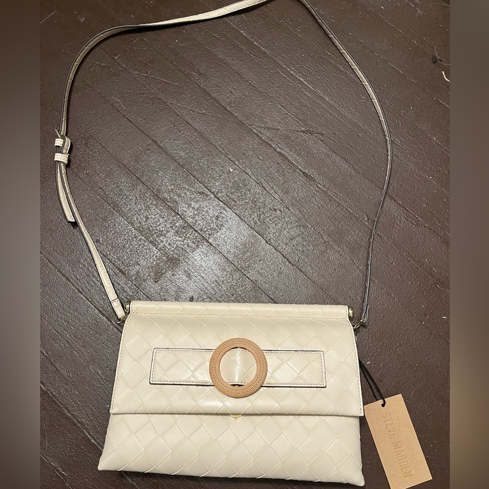 NWT Steve Madden vanilla baprill clutch shoulder purse